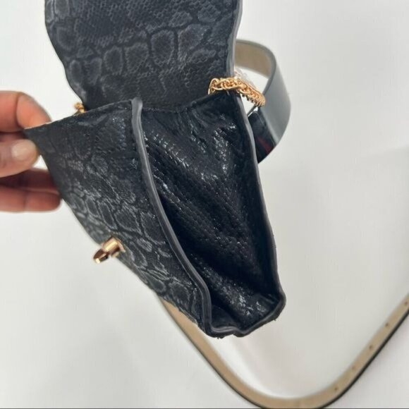 INC black snake embossed faux leather convertible bag belt - Picture 6 of 10